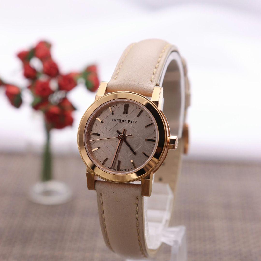  Shop Authentic Burberry The City Gold Dial Beige Leather Strap Watch for Women - BU9210 - Luxxuri
