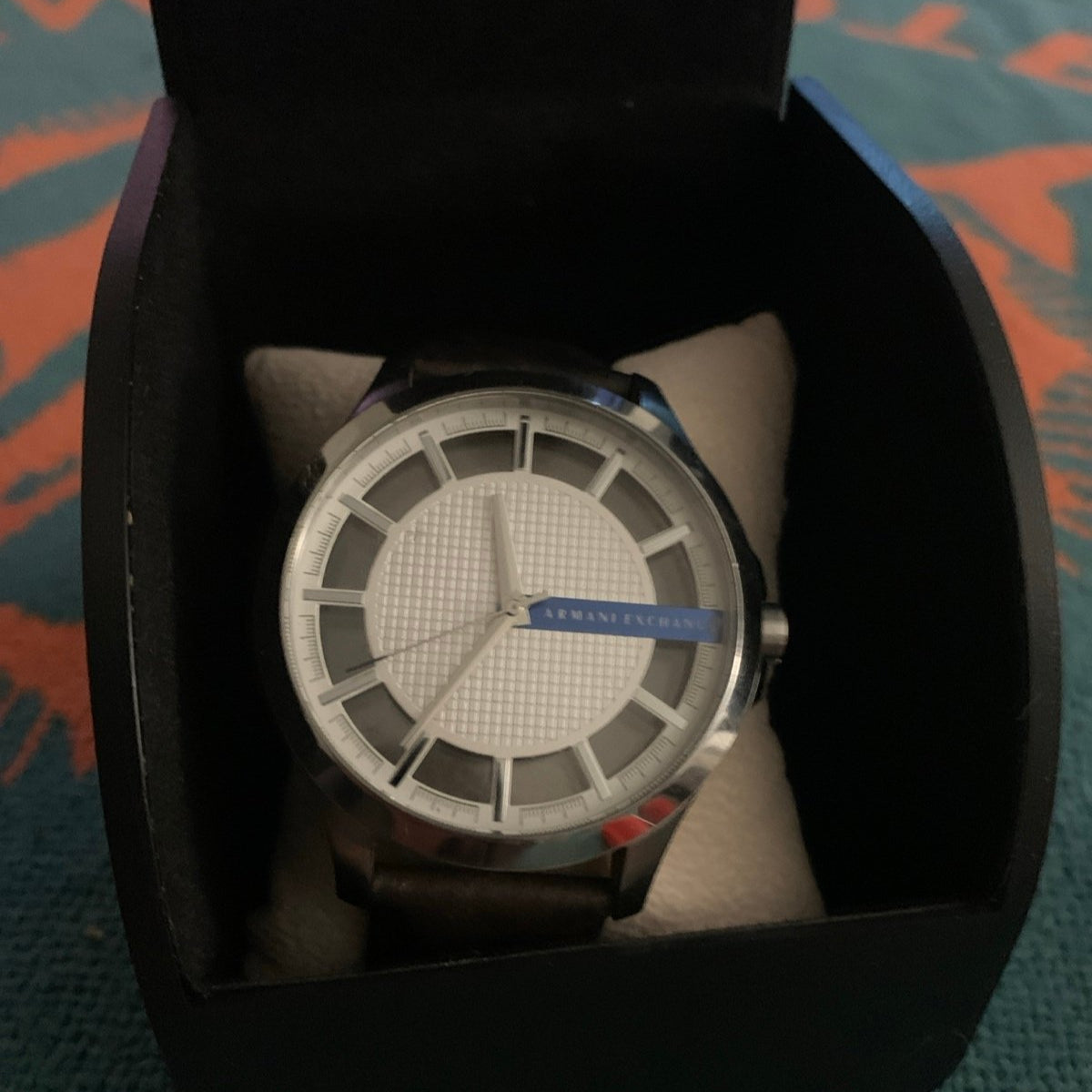  Shop Authentic Armani Exchange Hampton Chronograph White Dial Brown Leather Strap Watch For Men - AX2187 - Luxxuri