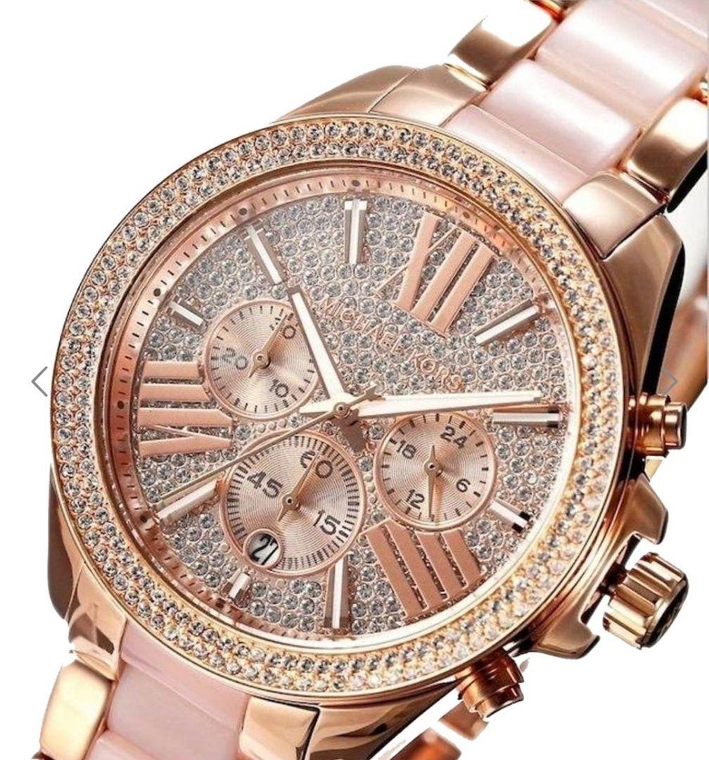  Shop Authentic Michael Kors Wren Crystals Rose Gold Dial Rose Gold Steel Strap Watch for Women - MK6096 - Luxxuri