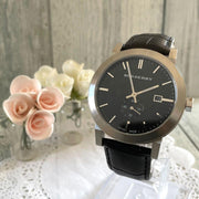  Shop Authentic Burberry The City Black Dial Black Leather Strap Watch for Men - BU9906 - Luxxuri