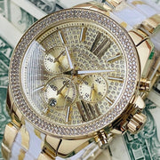  Shop Authentic Michael Kors Wren Diamonds Gold Dial Two Tone Steel Strap Watch for Women - MK6157 - Luxxuri