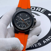  Shop Authentic Michael Kors Dylan Chronograph Grey Dial Orange Rubber Strap Watch for Men - MK8296 - Luxxuri