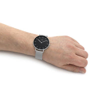  Shop Authentic Daniel Wellington Petite Sterling Black Dial Silver Mesh Bracelet Watch For Women - DW00100304 - Luxxuri