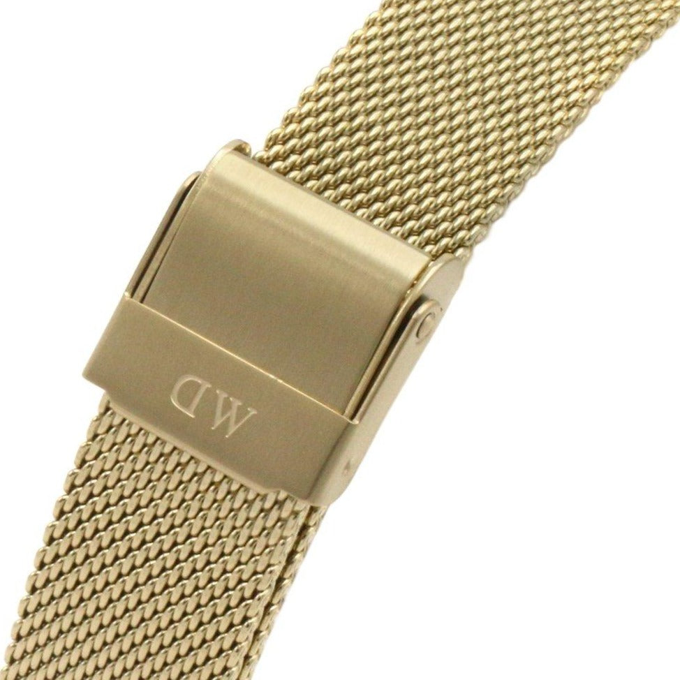  Shop Authentic Daniel Wellington Classic Petite Black Dial Gold Mesh Bracelet Watch For Women - DW00100347 - Luxxuri