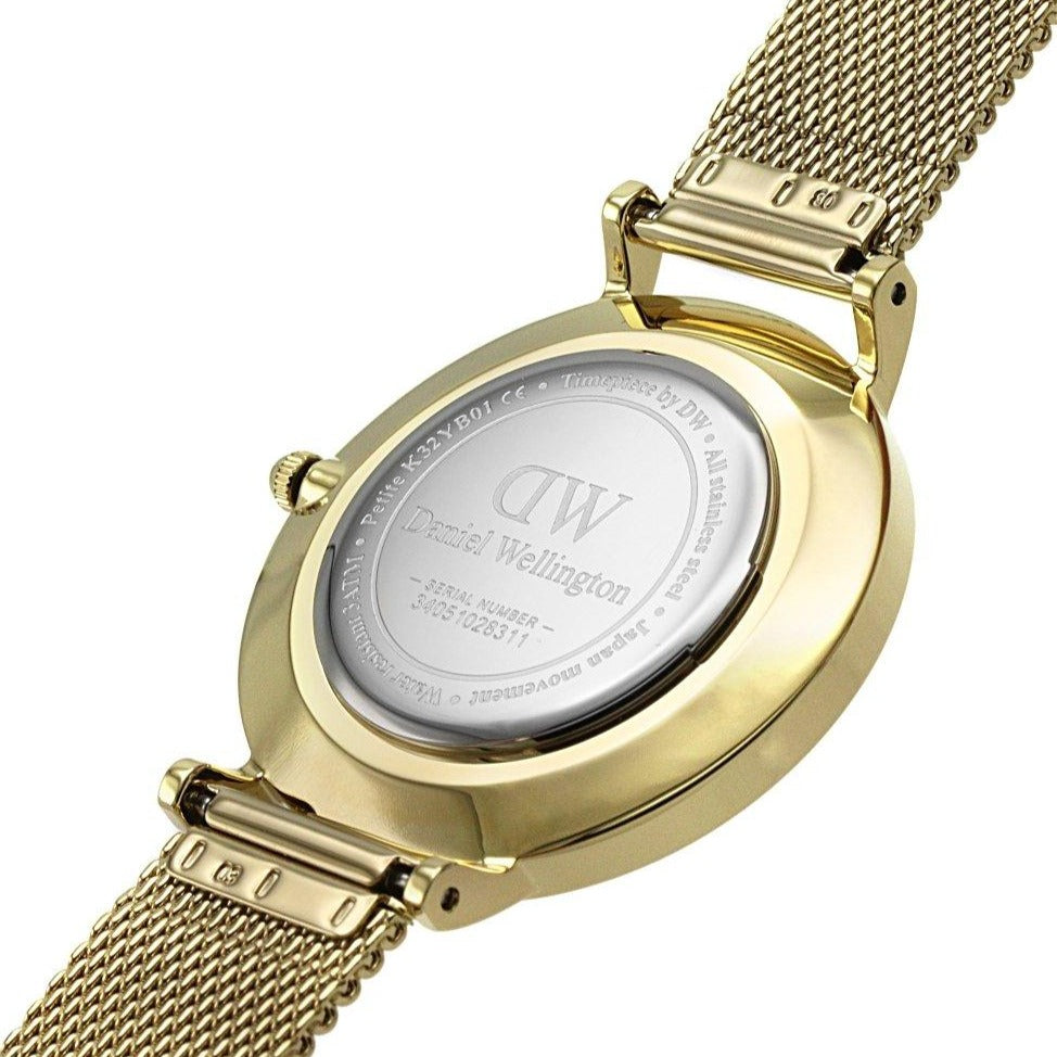  Shop Authentic Daniel Wellington Classic Petite Black Dial Gold Mesh Bracelet Watch For Women - DW00100347 - Luxxuri