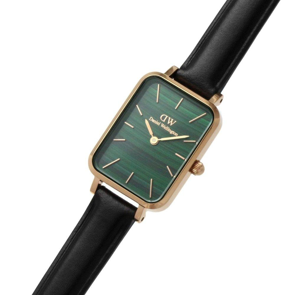 Shop Authentic Daniel Wellington Quadro Pressed Sheffield Green Dial Black Leather Strap Watch For Women - DW00100439 - Luxxuri