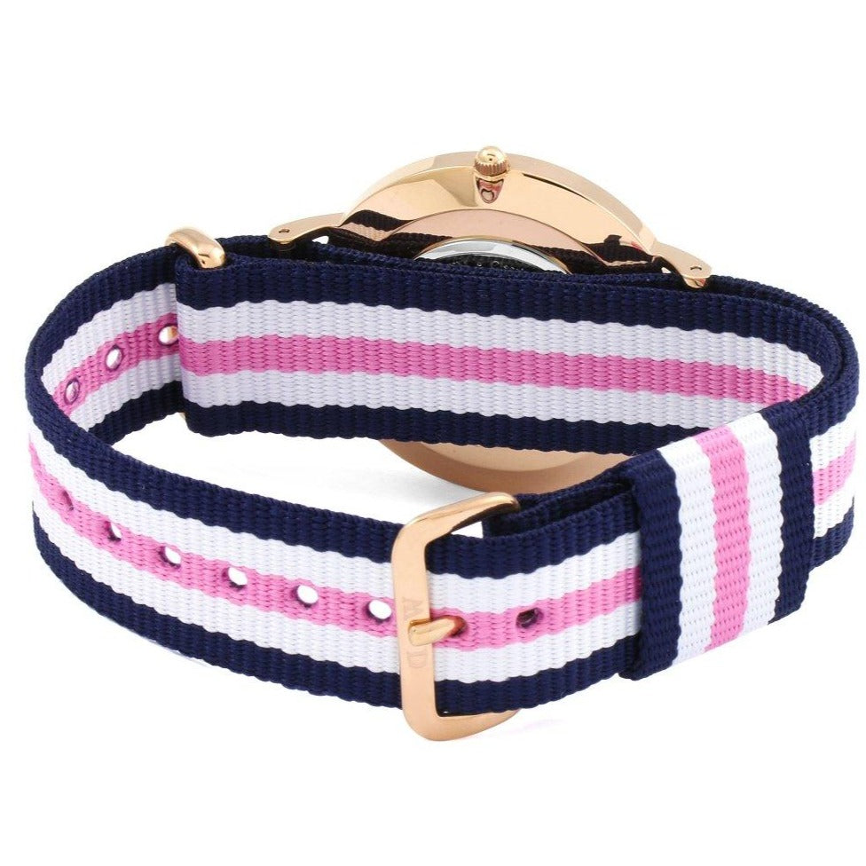  Shop Authentic Daniel Wellington Classic South Hampton White Dial Two Tone Nylon Strap Watch For Women - DW00100034 - Luxxuri