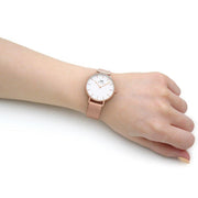  Shop Authentic Daniel Wellington Classic Petite Melrose White Dial Rose Gold Mesh Bracelet Watch For Women - DW00100163 - Luxxuri