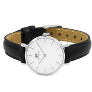  Shop Authentic Daniel Wellington Classic Petite Sheffield White Dial Black Leather Strap Watch For Women - DW00100242 - Luxxuri