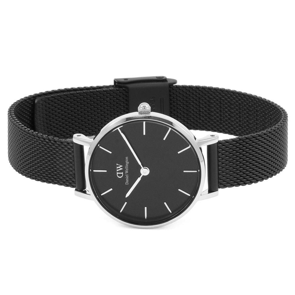  Shop Authentic Daniel Wellington Petite Ashfield Black Dial Black Mesh Strap Watch For Women - DW00100246 - Luxxuri