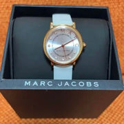  Shop Authentic Marc Jacobs Roxy Silver Dial White Leather Strap Watch for Women - MJ1634 - Luxxuri