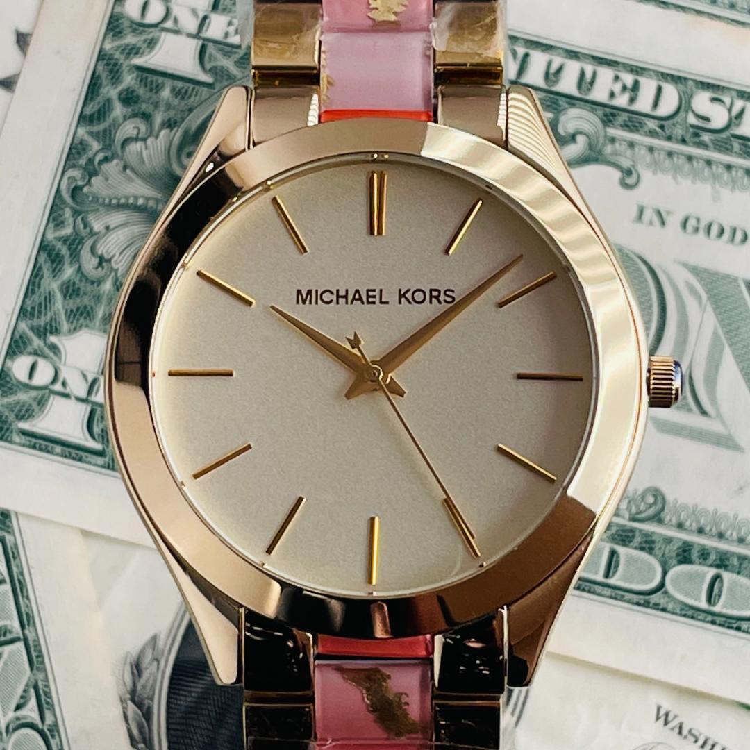  Shop Authentic Michael Kors Slim Runway Gold Dial Two Tone Steel Strap Watch for Women - MK4300 - Luxxuri