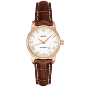  Shop Authentic Mido Baroncelli III Automatic White Dial Brown Leather Strap Watch For Women - M7600.3.26.8 - Luxxuri