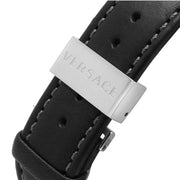  Shop Authentic Versace Greca Sport Quartz Black Dial Black Leather Strap Watch For Men - VEZ300221 - Luxxuri