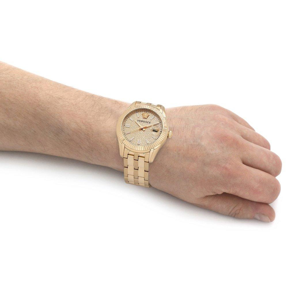  Shop Authentic Versace Greca Time Quartz Gold Dial Gold Steel Strap Watch For Men - VE3K00522 - Luxxuri