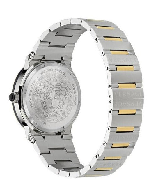  Shop Authentic Versace Greca Logo Moonphase Black Dial Two Tone Steel Strap Watch for Men - VE7G00223 - Luxxuri