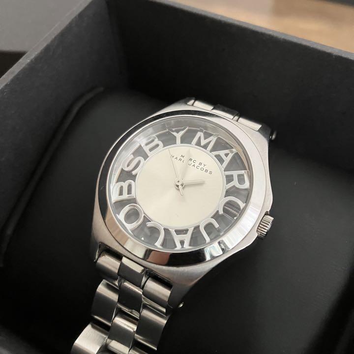  Shop Authentic Marc Jacobs Henry Transparent Silver Dial Silver Steel Strap Watch for Women - MBM3205 - Luxxuri