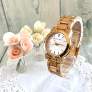  Shop Authentic Burberry The City White Dial Rose Gold Steel Strap Watch for Women - BU9204 - Luxxuri