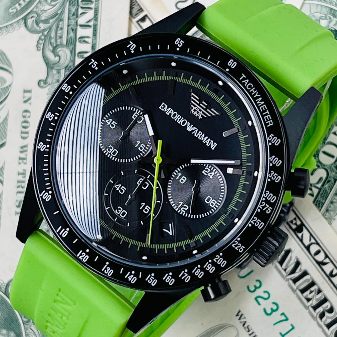  Shop Authentic Emporio Armani Sports Analog Black Dial Green Rubber Strap Watch For Men - AR6115 - Luxxuri