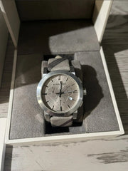  Shop Authentic Burberry The City Smoke Dial Checked Brown Leather Strap Watch for Men - BU9358 - Luxxuri