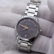  Shop Authentic Gucci G Timeless Brown Dial Silver Steel Strap Watch For Women - YA126529 - Luxxuri