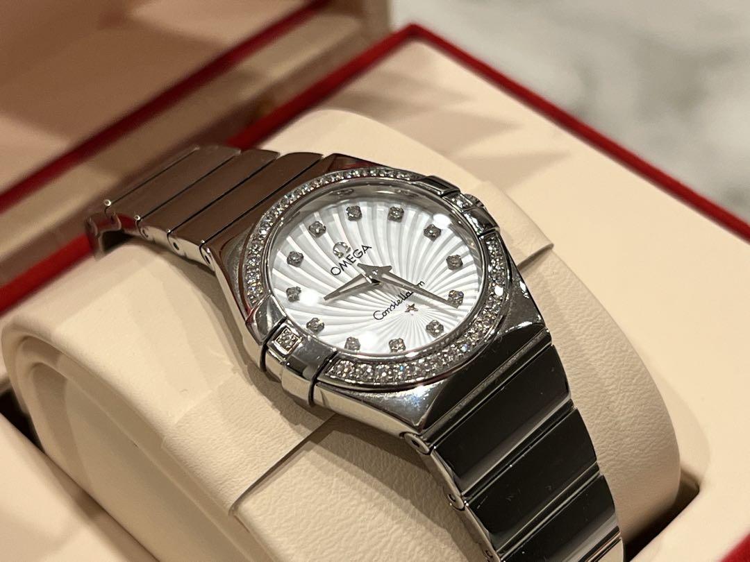  Shop Authentic Omega Constellation Quartz Diamonds Silver Dial Silver Steel Strap Watch for Women - 123.15.27.60.55.004 - Luxxuri