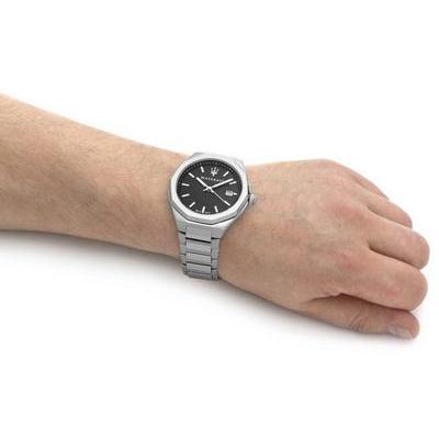  Shop Authentic Maserati Stile Analog Black Dial Silver Steel Strap Watch For Men - R8853142003 - Luxxuri