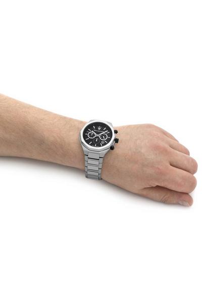  Shop Authentic Maserati Stile Chronograph Black Dial Silver Steel Strap Watch For Men - R8873642004 - Luxxuri