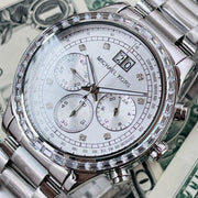  Shop Authentic Michael Kors Brinkley Diamonds Silver Dial Silver Steel Strap Watch for Women - MK6186 - Luxxuri
