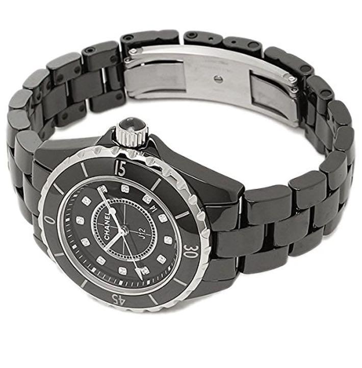  Shop Authentic Chanel J12 Quartz Diamonds Black Dial Black Steel Strap Watch for Women - J12 H1625 - Luxxuri