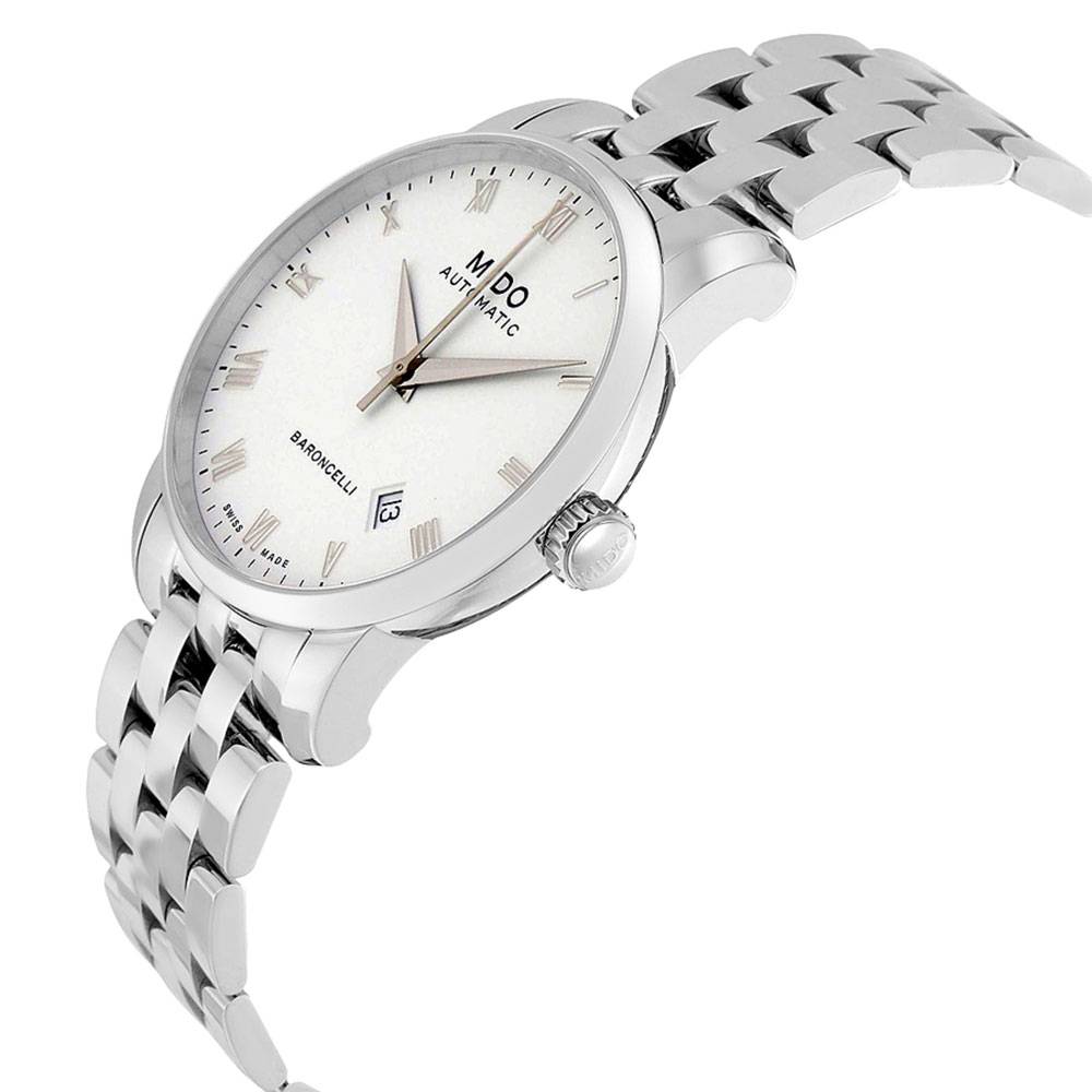  Shop Authentic Mido Baroncelli II Automatic White Dial Silver Steel Strap Watch For Men - M8600.4.26.1 - Luxxuri