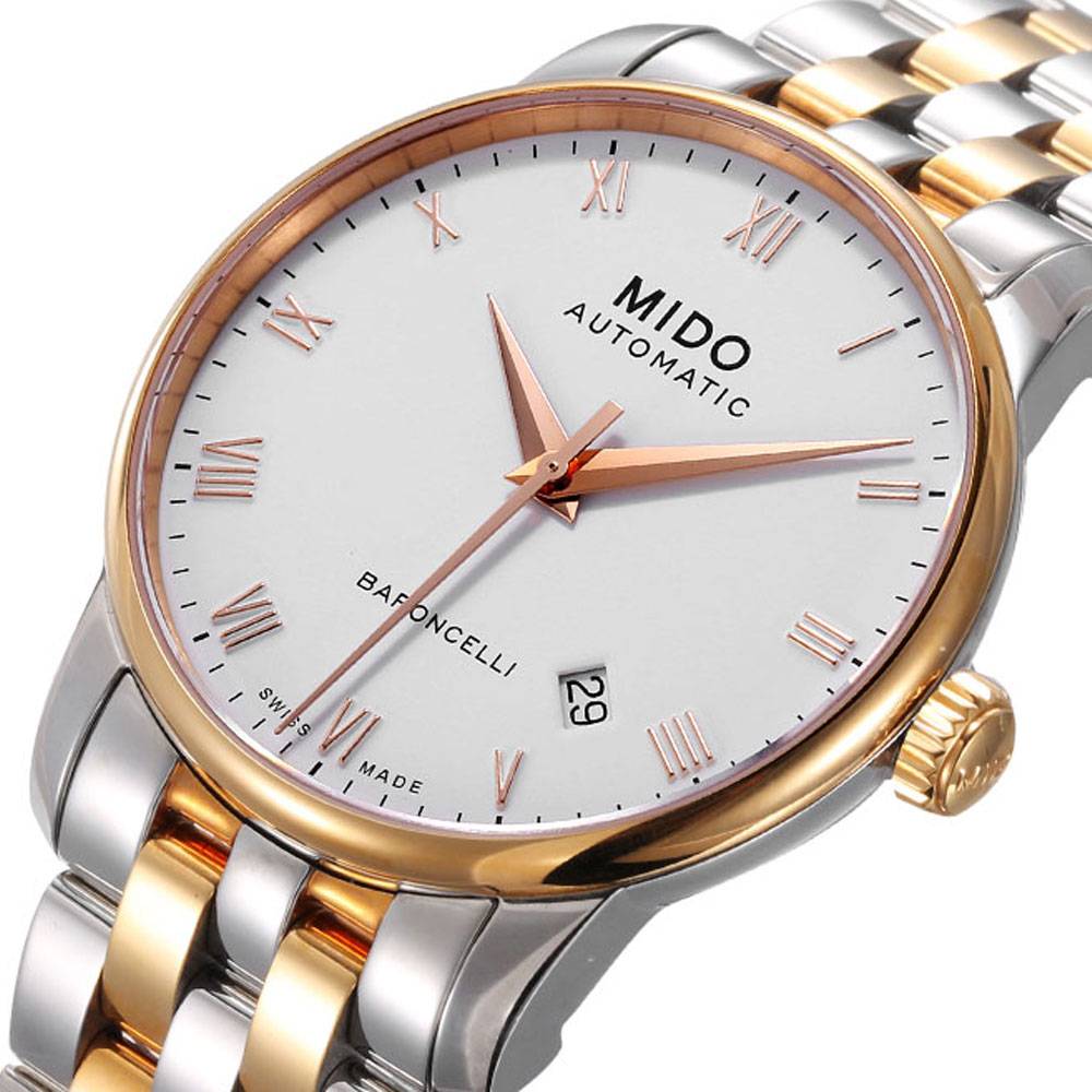  Shop Authentic Mido Baroncelli Automatic White Dial Two Tone Steel Strap Watch For Women - M8600.9.N6.1 - Luxxuri