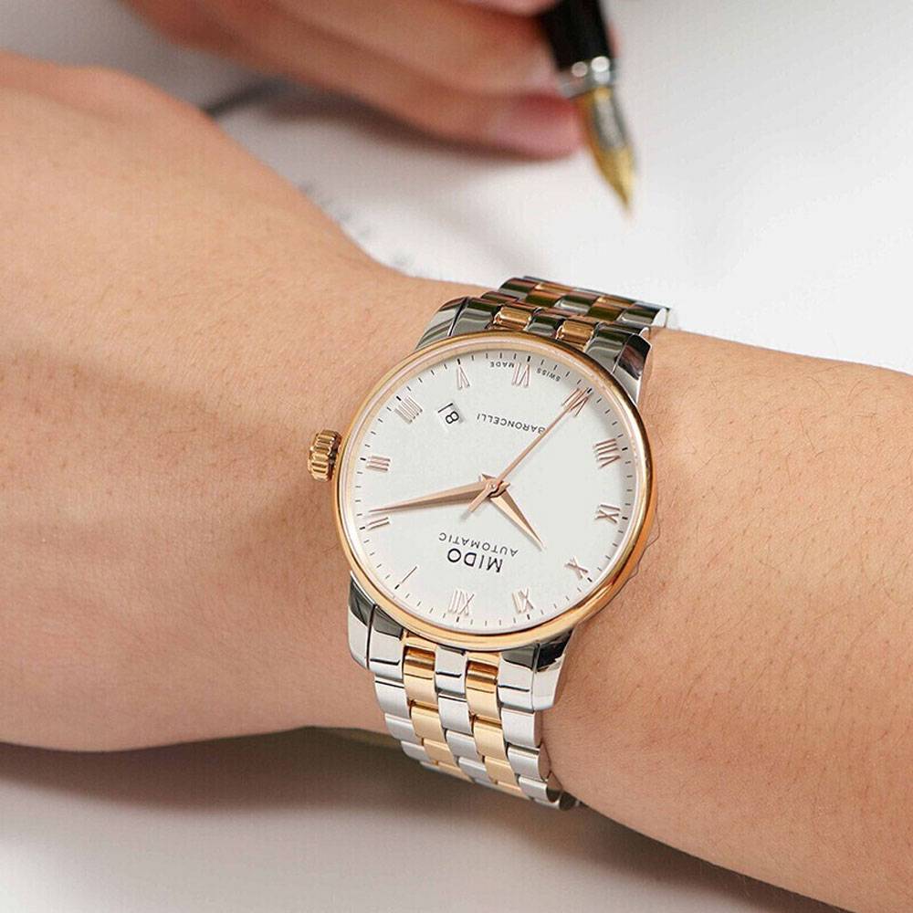  Shop Authentic Mido Baroncelli III Automatic White Dial Two Tone Steel Strap Watch For Women - M7600.9.N6.1 - Luxxuri
