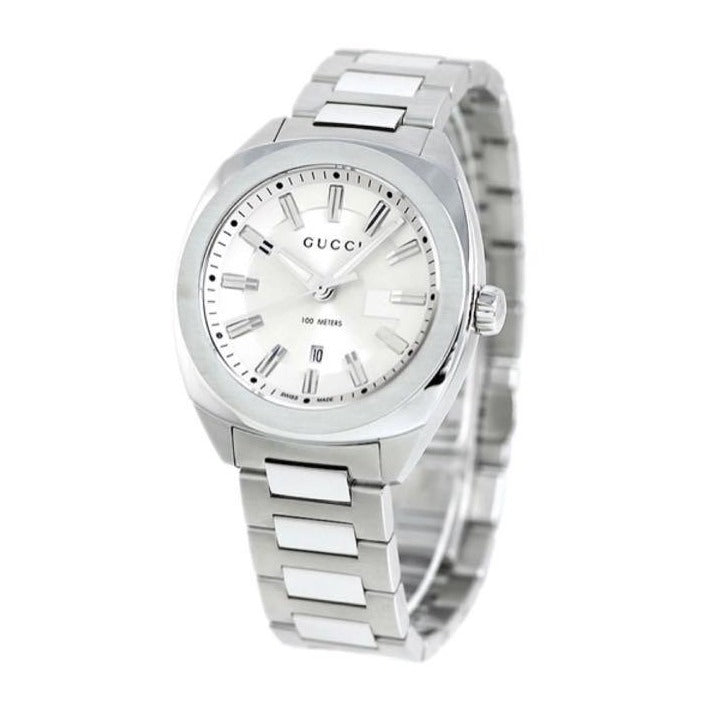  Shop Authentic Gucci G Timeless GG2570 Silver Dial Silver Steel Strap Watch For Men - YA142402 - Luxxuri