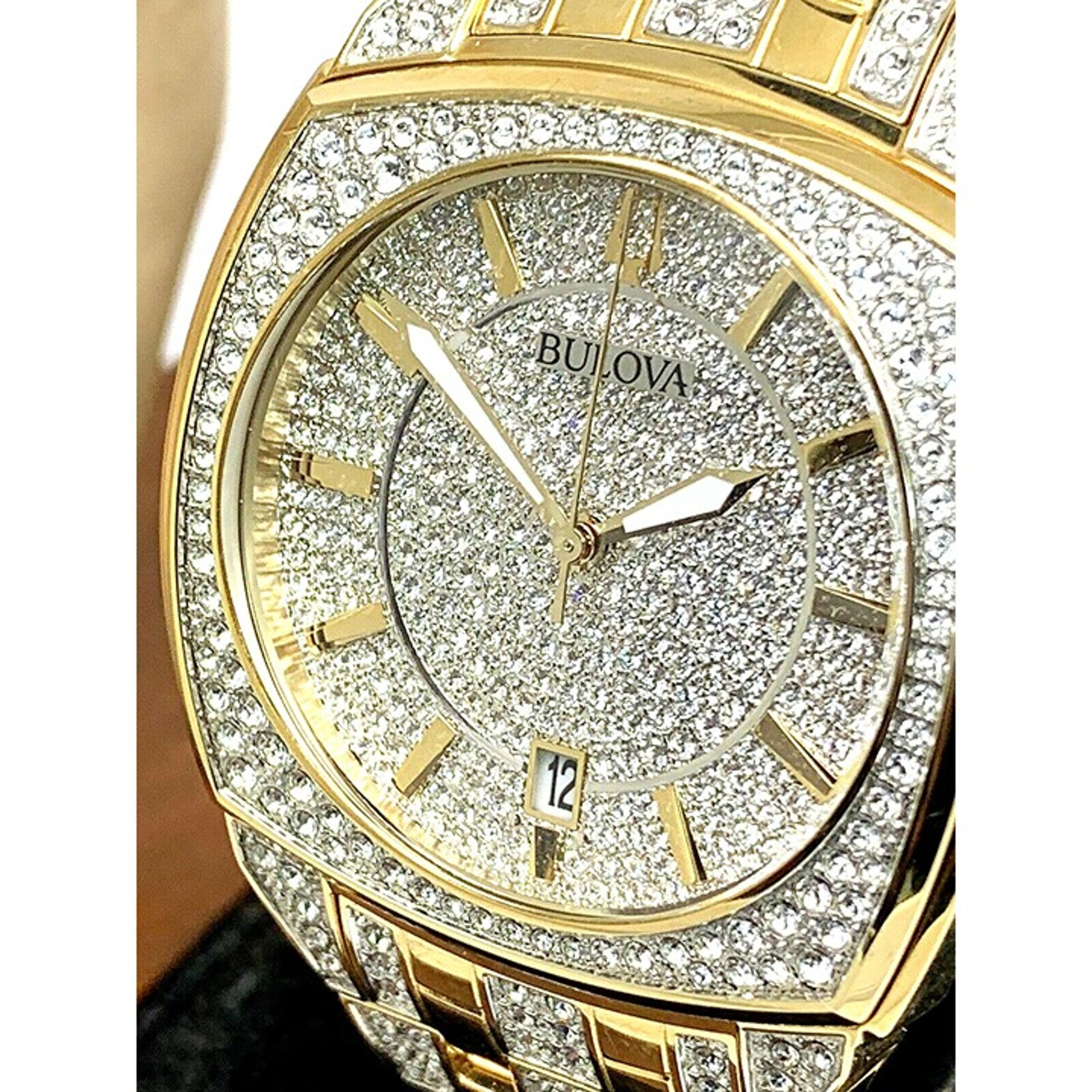  Shop Authentic Bulova Phantom Crystal Silver Dial Two Tone Steel Strap Watch for Men - 98B323 - Luxxuri