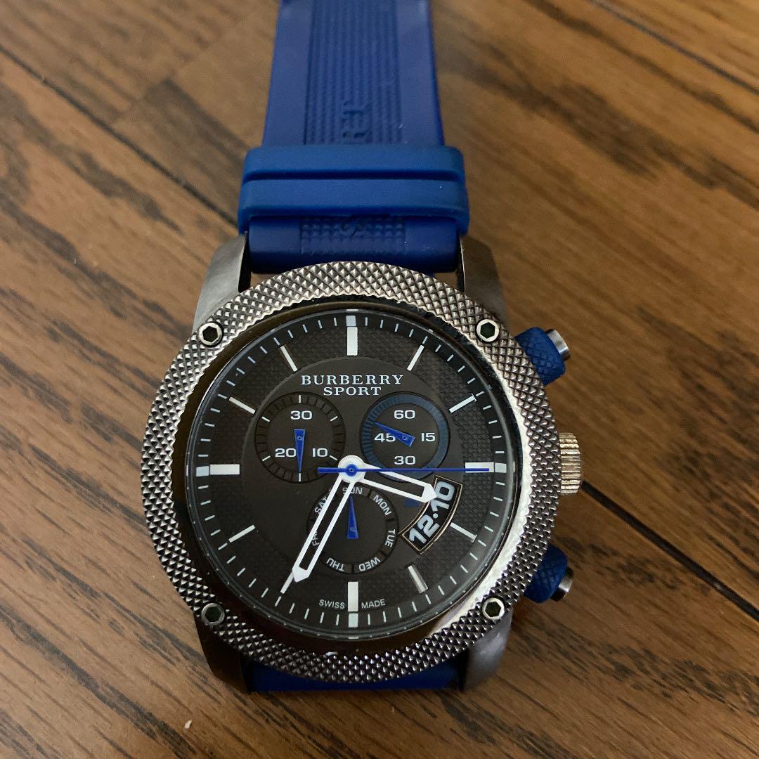  Shop Authentic Burberry Sports Chronograph Black Dial Blue Rubber Strap Watch for Men - BU7714 - Luxxuri