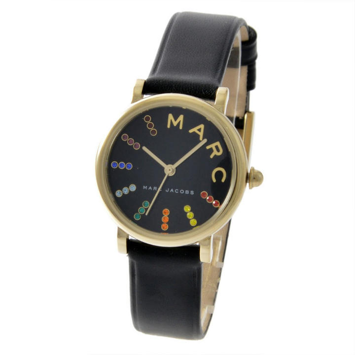  Shop Authentic Marc Jacobs Roxy Black Dial Black Leather Strap Watch for Women - MJ1592 - Luxxuri