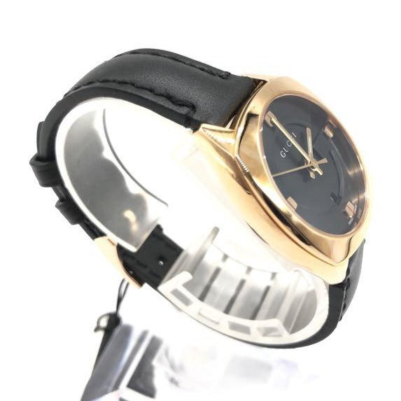  Shop Authentic Gucci GG2570 Quartz Black Dial Black Leather Strap Watch For Men - YA142309 - Luxxuri
