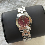  Shop Authentic Marc Jacobs Amy Red Dial Silver Steel Strap Watch for Women - MBM3333 - Luxxuri