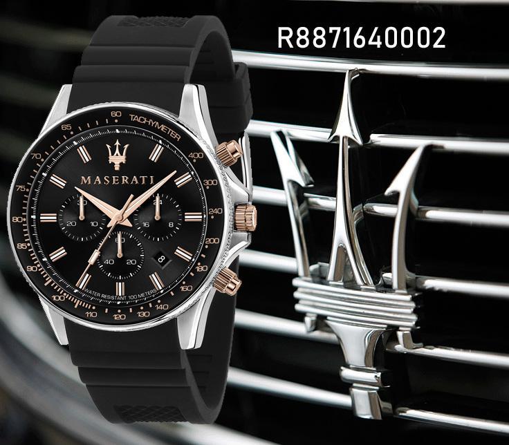  Shop Authentic Maserati SFIDA 44mm Black Silicon Chronograph Watch For Men - R8871640002 - Luxxuri