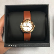  Shop Authentic Marc Jacobs Amy White Dial Brown Leather Strap Watch for Women - MBM8574 - Luxxuri