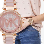  Shop Authentic Michael Kors Parker Pink Dial Pink Steel Strap Watch for Women - MK6176 - Luxxuri