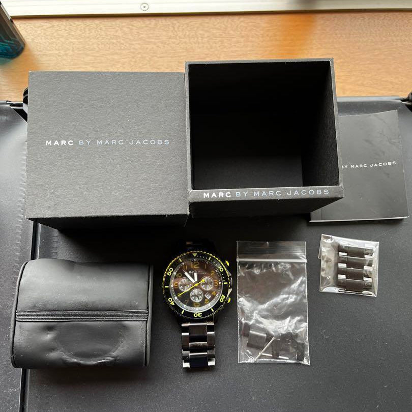  Shop Authentic Marc Jacobs Rock Chronograph Black Dial Black Steel Strap Watch for Men - MBM5026 - Luxxuri