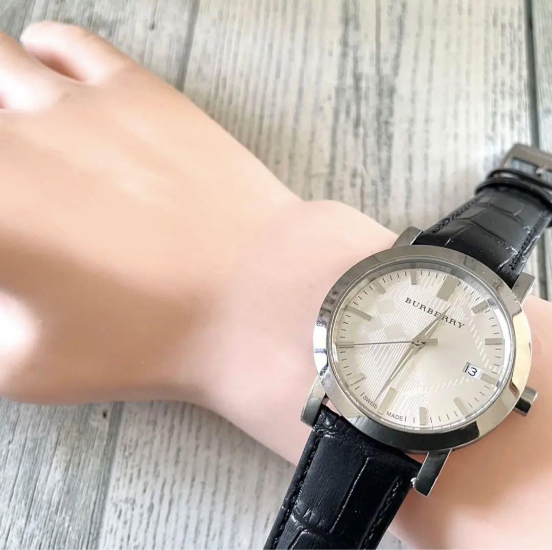  Shop Authentic Burberry The City White Dial Black Leather Strap Watch for Women - BU9206 - Luxxuri