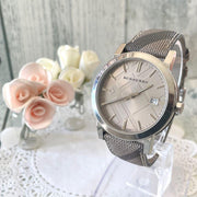  Shop Authentic Burberry The City Beige Dial Chequered Brown Leather Strap Watch for Women - BU9029 - Luxxuri