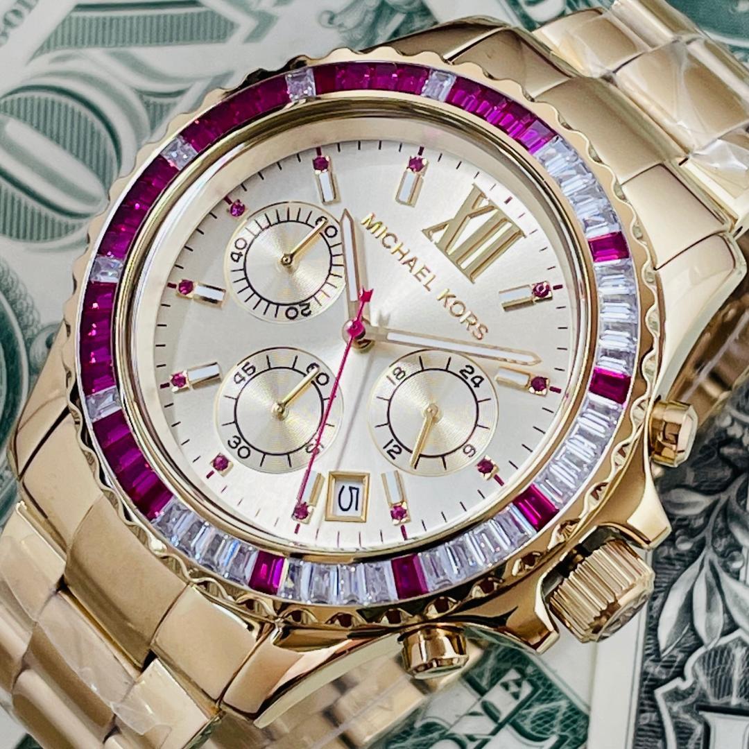  Shop Authentic Michael Kors Everest Chronograph Gold Dial Gold Steel Strap Watch for Women - MK5871 - Luxxuri