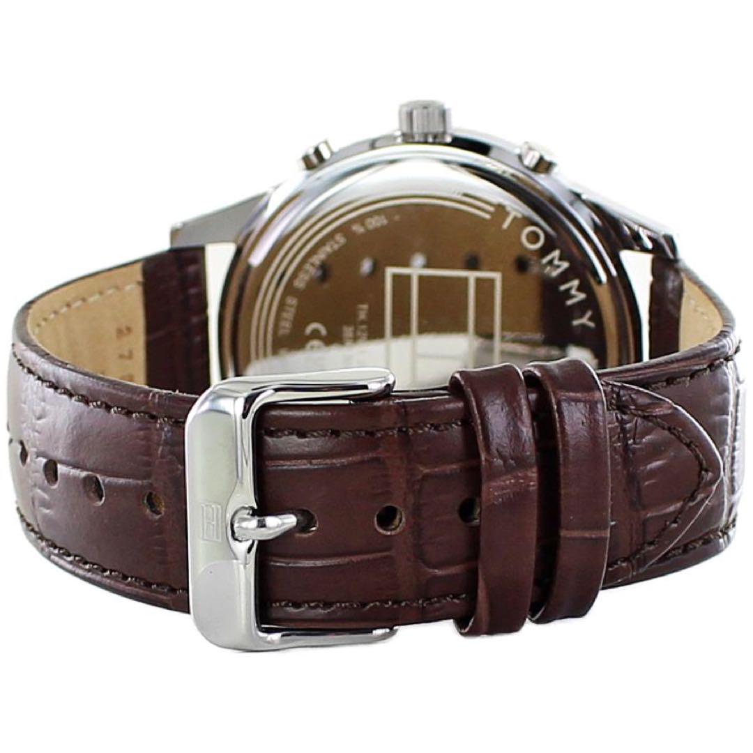  Shop Authentic Tommy Hilfiger Weston Chronograph Silver Dial Brown Leather Strap Watch For Men - 1710501 - Luxxuri