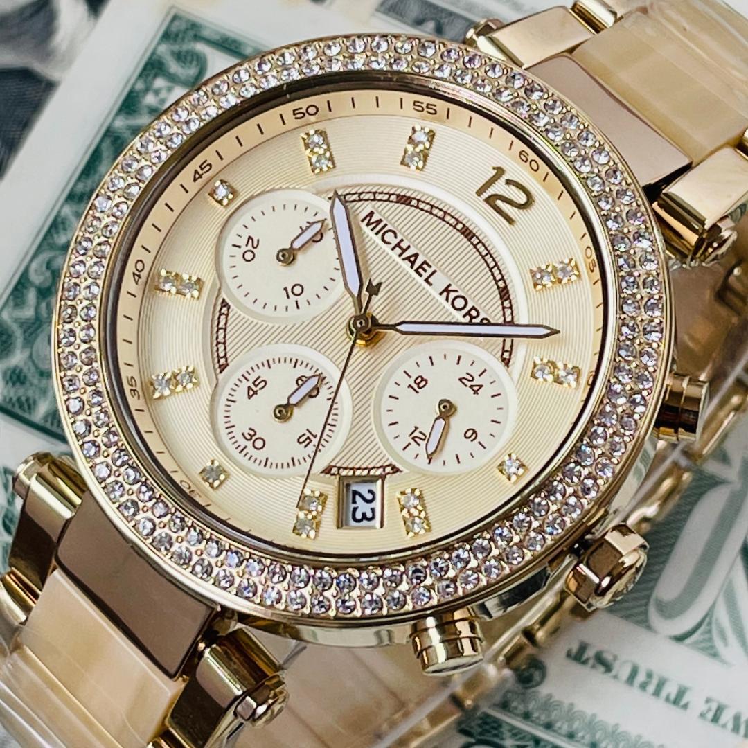  Shop Authentic Michael Kors Parker Gold Dial Gold Steel Strap Watch for Women - MK5632 - Luxxuri