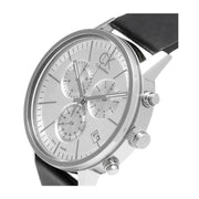  Shop Authentic Calvin Klein Post Minimal White Dial Black Leather Strap Watch for Men - K7627120 - Luxxuri
