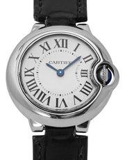  Shop Authentic Cartier Ballon Bleu Silver Dial Black Leather Strap Watch for Women - W69018Z4 - Luxxuri